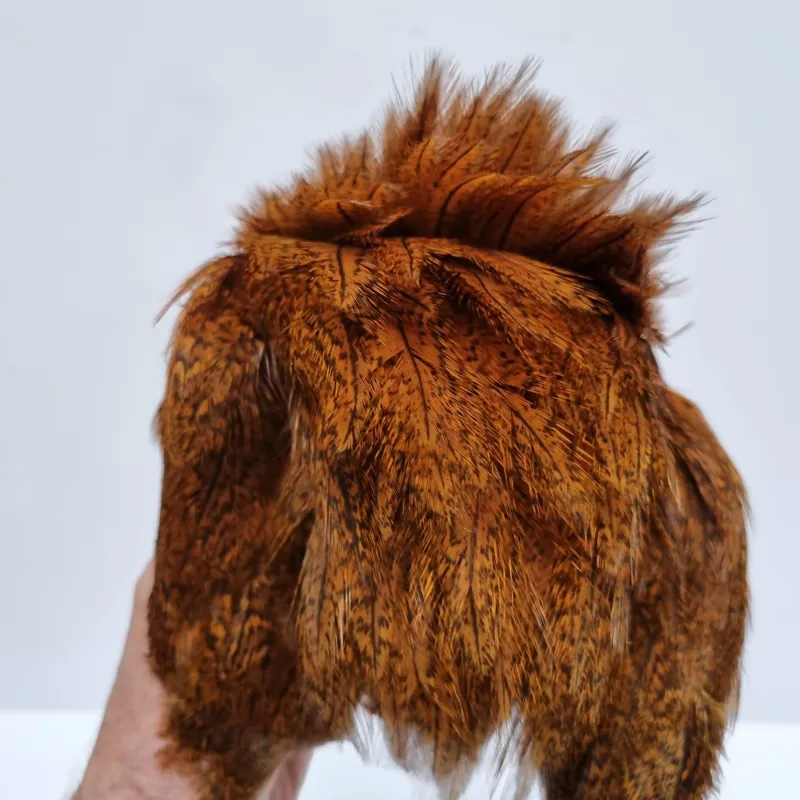 Whiting Coq de Leon Hen Cape in Speckled Burnt Orange-9